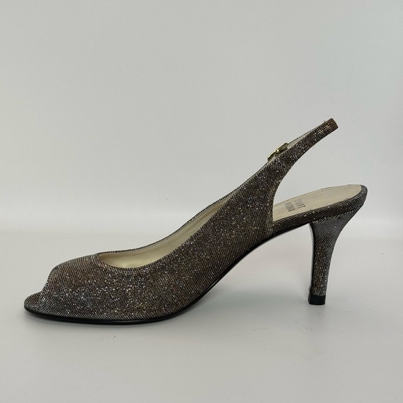 Stuart Weitzman Metallic Peep Toe
Slingback Heel Size 6.5 - Like New! - Picture 2 of 12